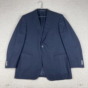 Canali Italy Blazer 40R Plaid Navy Blue Wool Sport Coat Jacket Henri Vezina